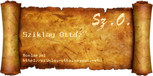 Sziklay Ottó névjegykártya