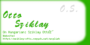otto sziklay business card